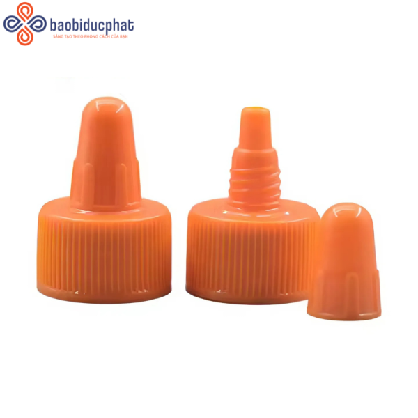 Nắp vòi nón màu cam nhựa PP 28/410