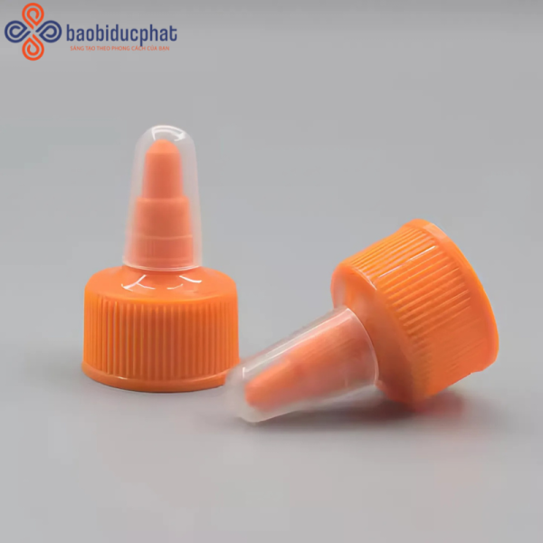 Nắp vòi nón màu cam nhựa PP 28/410