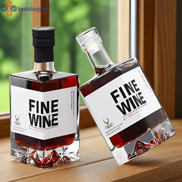Chai thủy tinh vuông đựng rượu RC500 đựng rượu cao cấp