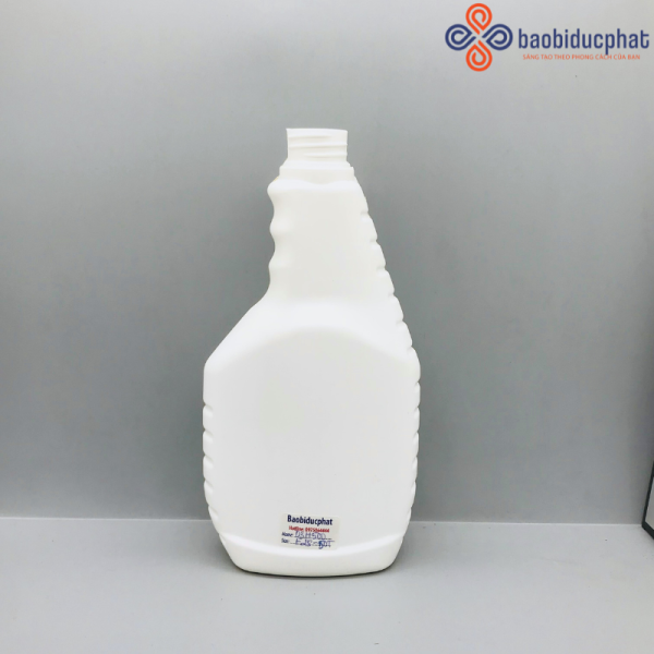 Chai nhựa HDPE 500ml dáng xịt kính màu trắng sứ