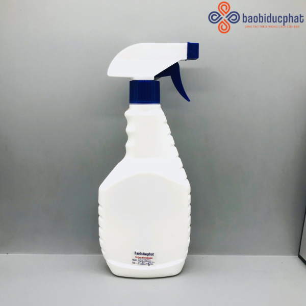 Chai nhựa HDPE 500ml dáng xịt kính màu trắng sứ