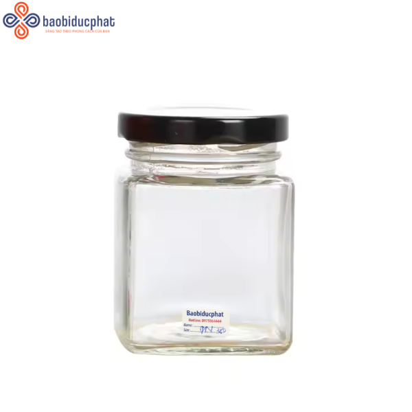 Hũ thủy tinh thực phẩm vuông 380ml 500ml
