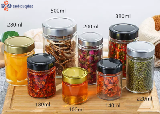 Các mẫu hũ thủy tinh có dung tích dưới 500ml
