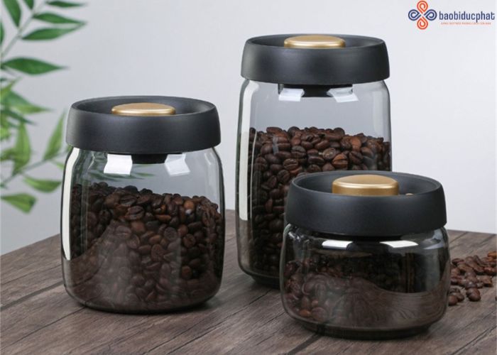 Hũ thủy tinh đựng cà phê