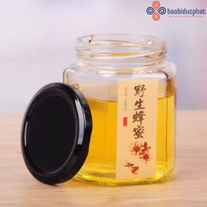 Hũ thủy tinh lục giác 500ml