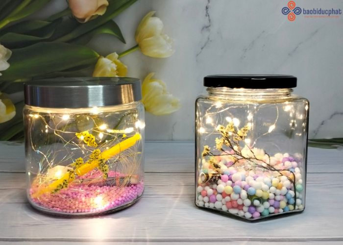 Trang trí hũ thủy tinh - 7 ý tưởng tái chế và decor độc đáo