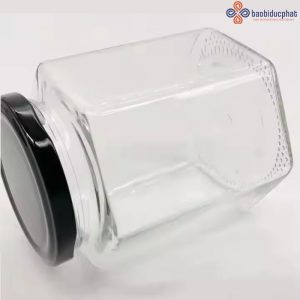Hũ thủy tinh đựng cà phê hình lục giác 500ml