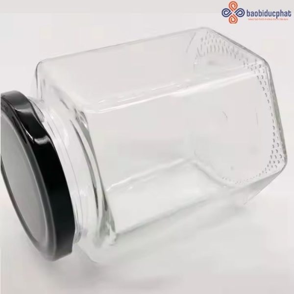Hũ thủy tinh đựng cà phê hình lục giác 500ml