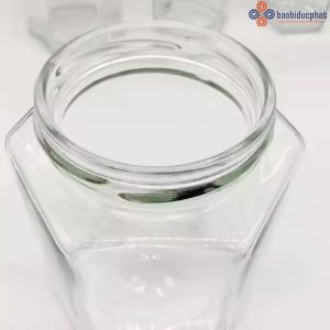 Hũ thủy tinh đựng cà phê hình lục giác 500ml