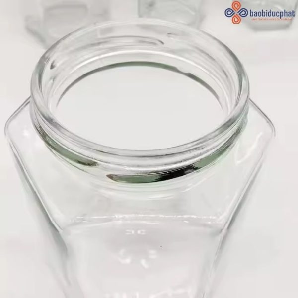 Hũ thủy tinh đựng cà phê hình lục giác 500ml