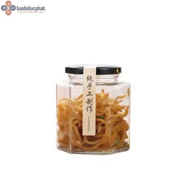 Hũ thủy tinh đựng gia vị dáng lục giác 380ml