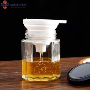 Hũ thủy tinh lục giác đựng mật ong 380ml