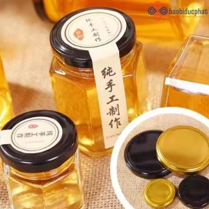 Hũ thủy tinh lục giác đựng mật ong 380ml