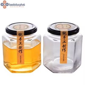 Hũ thủy tinh lục giác đưng mật ong 500ml