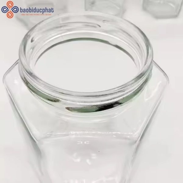 Hũ thủy tinh lục giác đưng mật ong 500ml