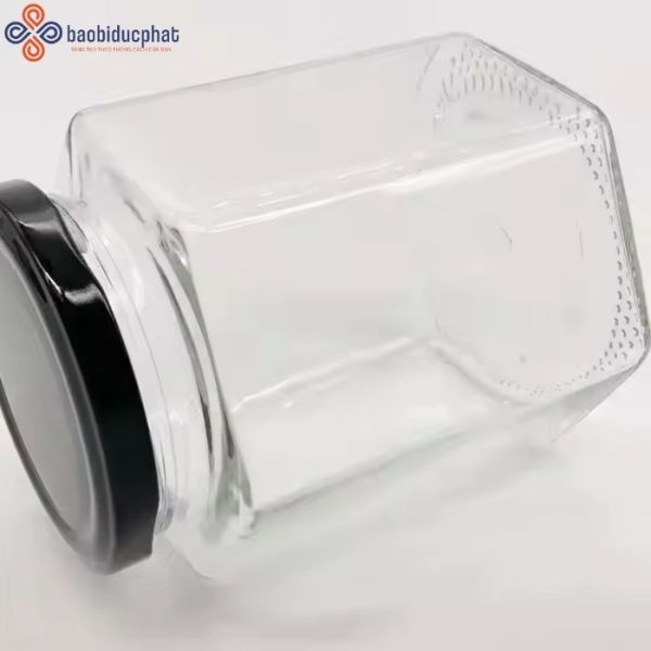 Hũ thủy tinh lục giác đưng mật ong 500ml