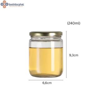 Hũ thủy tinh tròn 240ml đựng mật ong