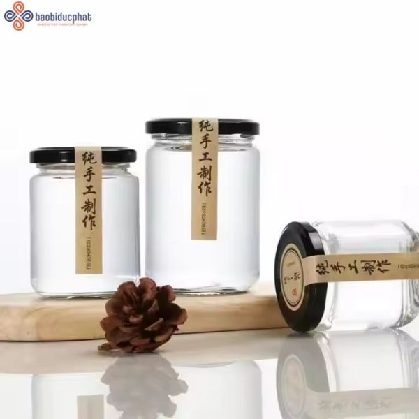 Hũ thủy tinh tròn đựng bánh kẹo 240ml