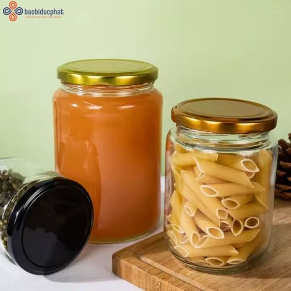 Hũ thủy tinh tròn đựng bánh kẹo 350ml