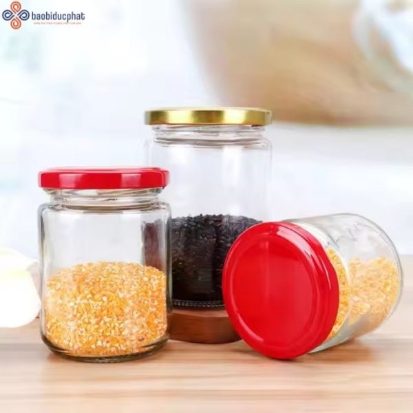 Hũ thủy tinh tròn đựng gia vị 350ml