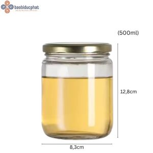 Hũ thủy tinh tròn 500ml đựng mật ong