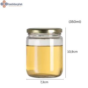 Hũ thủy tinh tròn đựng mật ong dung tích 350ml