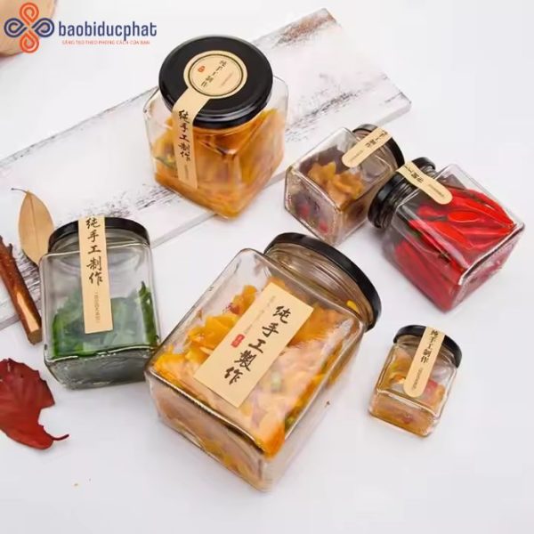 Hũ thủy tinh vuông 380ml