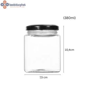 Hũ thủy tinh vuông 380ml