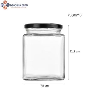 Hũ thủy tinh vuông 500ml