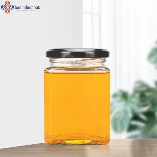 Hũ thủy tinh vuông 500ml đựng mật ong