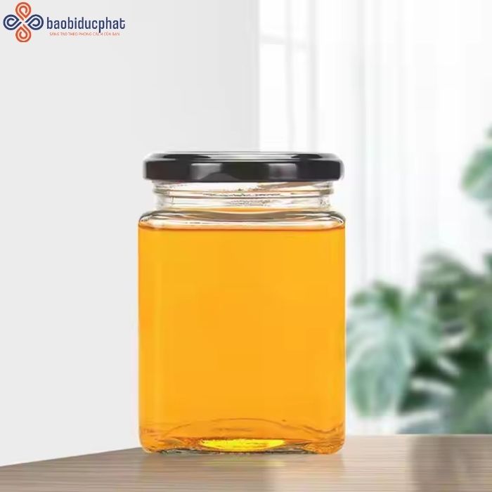 Hũ thủy tinh vuông 500ml đựng mật ong