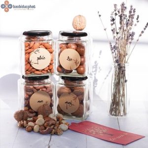 Hũ thủy tinh vuông đựng bánh kẹo 280ml