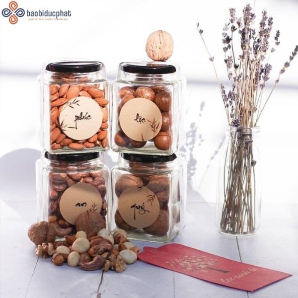 Hũ thủy tinh vuông đựng bánh kẹo 280ml