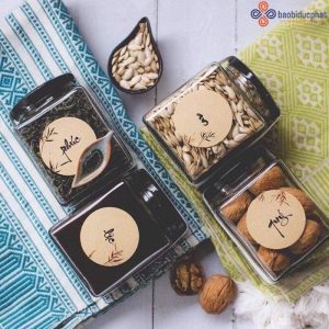 Hũ thủy tinh vuông đựng bánh kẹo 280ml