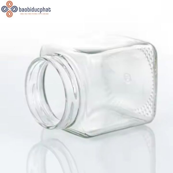 Hũ thủy tinh vuông đựng bánh kẹo 380ml