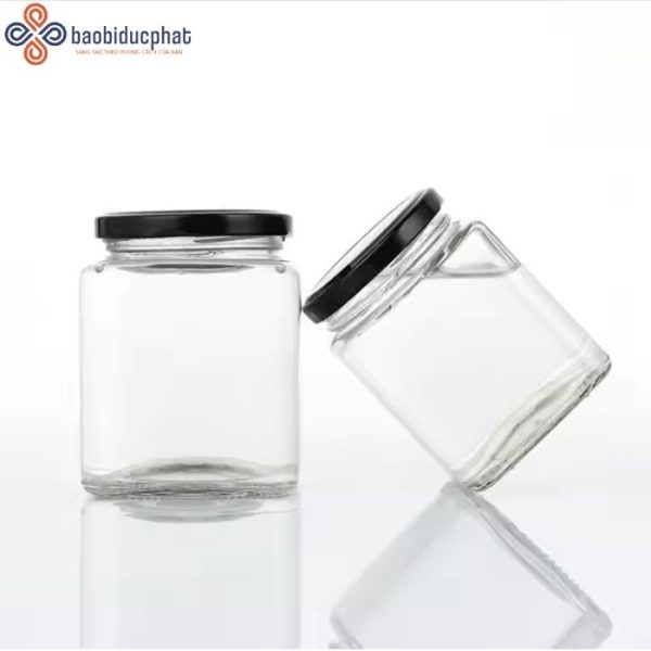 Hũ thủy tinh vuông 280ml đựng cà phê