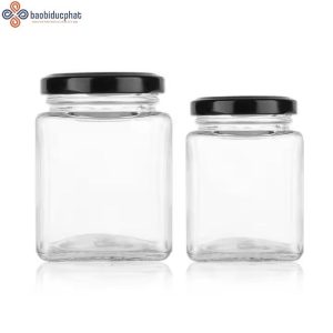 Hũ thủy tinh vuông đựng cà phê dung tích 500ml
