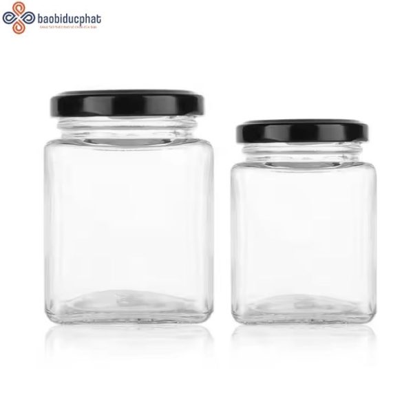 Hũ thủy tinh vuông đựng cà phê dung tích 500ml