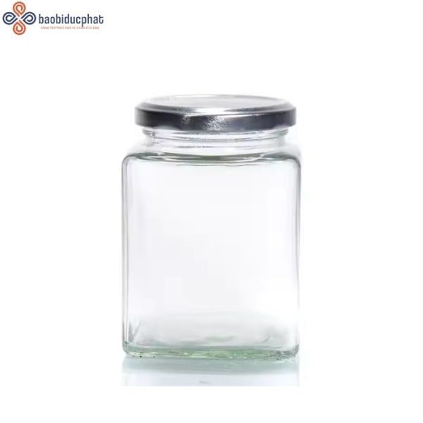Hũ thủy tinh vuông đựng cà phê dung tích 500ml