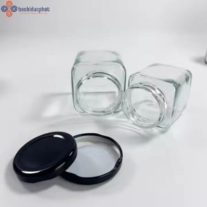 Hũ thủy tinh vuông đựng gia vị 280ml