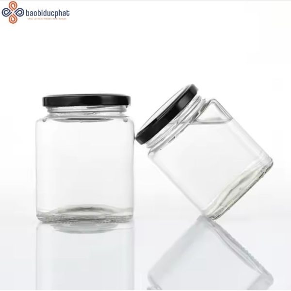 Hũ thủy tinh vuông đựng gia vị 280ml