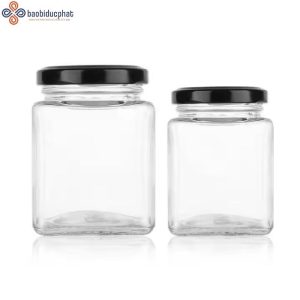 Hũ thủy tinh vuông đựng gia vị 380ml