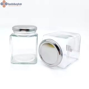 Hũ thủy tinh vuông đựng gia vị 380ml
