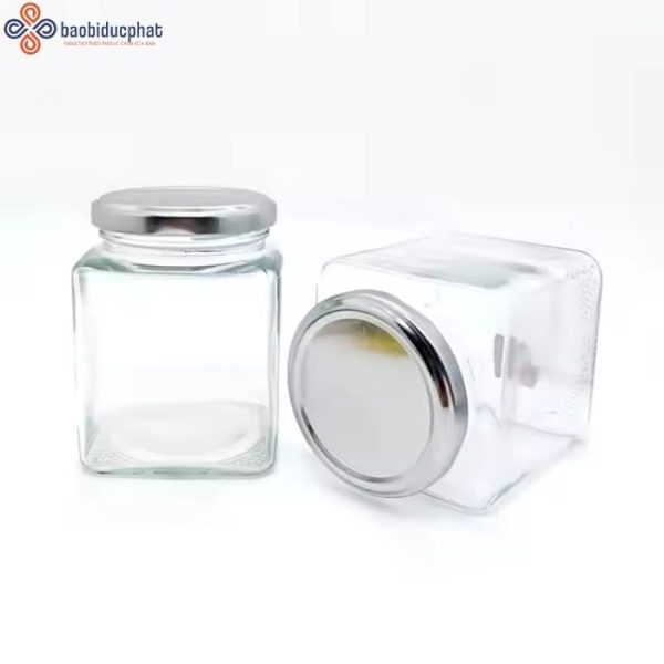 Hũ thủy tinh vuông đựng gia vị 380ml