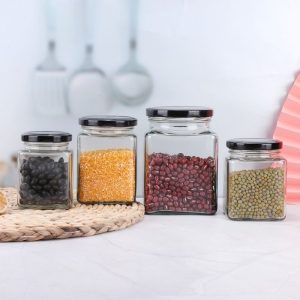 Hũ thủy tinh vuông đựng gia vị 380ml