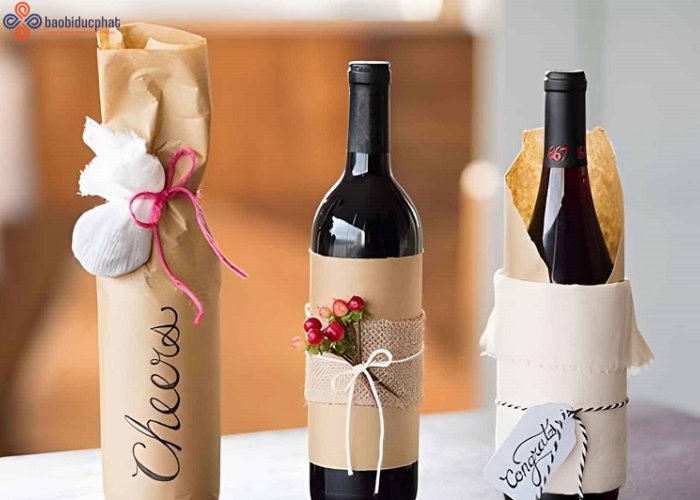 Trang Trí Chai Rượu Vang Đẹp Làm Quà Tặng