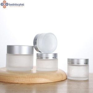 Hũ thủy tinh mờ 50ml đựng mỹ phẩm, kem dưỡng