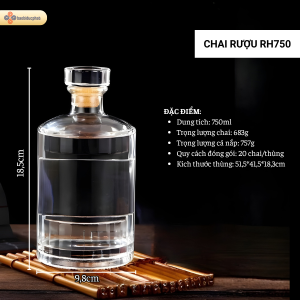Chai thủy tinh đựng rượu Hibiki RH750ml