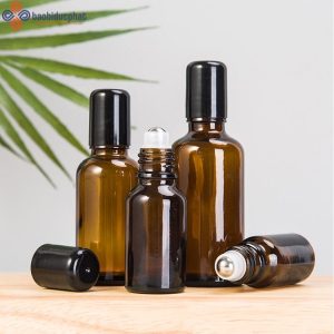 Chai bi lăn đựng tinh dầu màu nâu 5-100ml