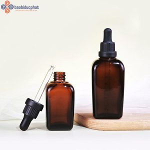 Chai thủy tinh dáng bầu màu nâu